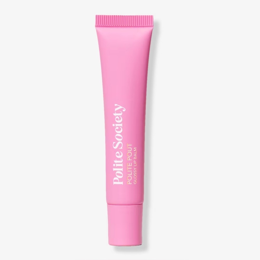 NWT Polite Society Polite Pout Glossy Lip Balm - Pink Grapefruit